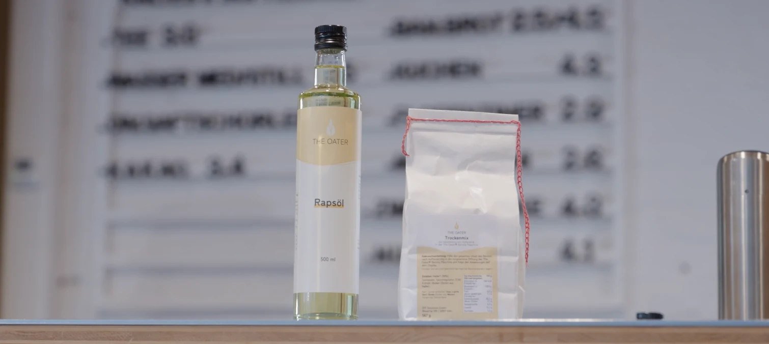 The Oater Rapsöl und vorportionierter Trockenmix für die Haferdrinkproduktion